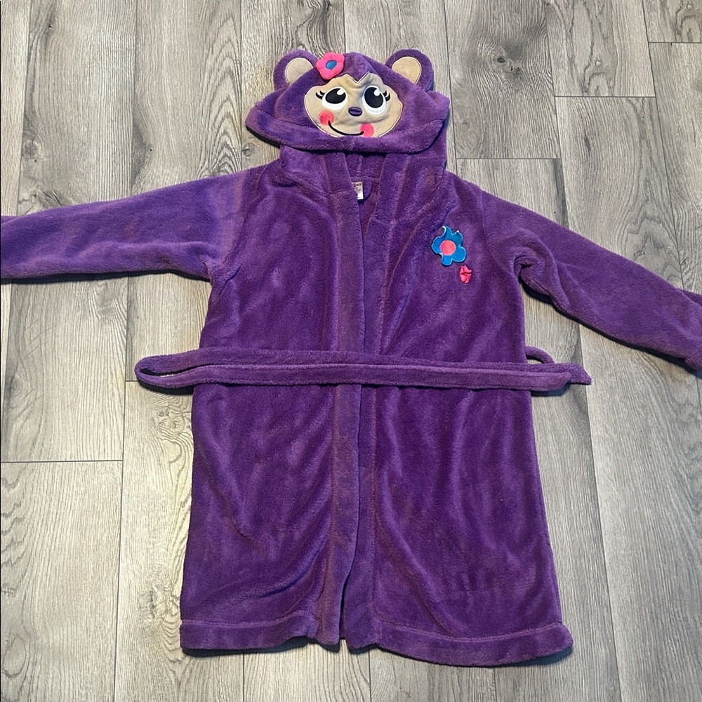 SO Purple Kids Pajama Robe with Bear Hood